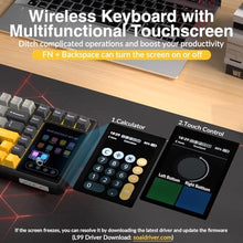 Load image into Gallery viewer, Aula L99 Wireless Mechanical Gaming Creamy Keyboard with Smart Touch Screen, GrayYellow_39