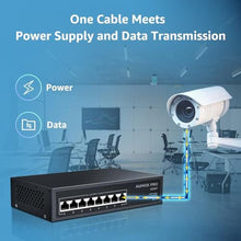 Load image into Gallery viewer, AUMOX PRO 120W 8 Port Gigabit PoE Switch Fanless Metal Unmanaged, Black_6453