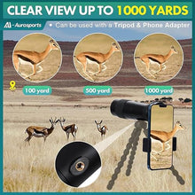 Load image into Gallery viewer, Aurosports 10-30x40 Zoom Monocular for Adults, Monocular Telescope High Power with Bak4 Prism, Compact Monoculars for Bird Watching Traveling Hunting Camping - Gift for Men, Black_1994