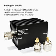 Load image into Gallery viewer, AURSINC 50W RF Attenuator DC-3GHz N-M/F 50dB Attenuation with SMA Adapters_138