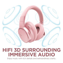 Load image into Gallery viewer, AUSDOM Wireless Headphones Noise Cancelling: Bluetooth Over Ear ANC Headphones with 50H Playtime, Microphone, Deep Bass, Hi-Fi Sound, Comfortable Ear Cushions for Travel Work, Rose Gold, RoseGold_265