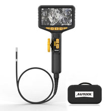 Load image into Gallery viewer, AUTOOL Two-Way 210 Endoscope Camera with Light, 0.21inch Borescope Inspection Camera, 5-inch 1080P Articulating Borescope with LED Light 3FT Flexible Cable, 32GB SD Card_1