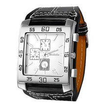 Load image into Gallery viewer, Avaner Men's Leather Square Watches: Steampunk Oversize Large Dial Big Face Wide Band Wrist Watch_1