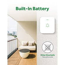 Load image into Gallery viewer, AVANTEK Wireless Doorbell, Battery-Powered & Portable, 1000 ft Range, White, BatteryPoweredWhite_310
