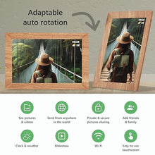 Load image into Gallery viewer, Avyona 10.1 Inch WiFi Digital Photo Frame | Share Photos & Videos Instantly with Frameo | IPS Touch Display, 32GB Internal Memory, Smart Orientation Support | Elegant Wooden Brown Frame for Home_188