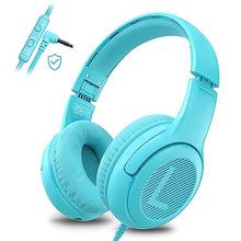 Load image into Gallery viewer, awatrue Kids Headphones for School Travel, 85/94dB Safe Volume Limit, 3.5mm Jack, HD Mic, Portable Wired Headphone with Shareport, Stereo Sound On-Ear Headphones for Toddler Kids Girls Boys Blue_1