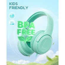 Load image into Gallery viewer, awatrue Kids Headphones for School Travel, 85/94dB Safe Volume Limit, 3.5mm Jack, HD Mic, Portable Wired Headphone with Shareport, Stereo Sound On-Ear Headphones for Toddler Kids Girls Boys Green_4641