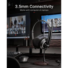 Load image into Gallery viewer, awatrue Wired Headset with Microphone for PC Laptop - 3.5mm Jack On Ear Headphones with Noise Cancelling Microphone for Boom Skype Webinars, in-line Control,Comfortable, Black_4676