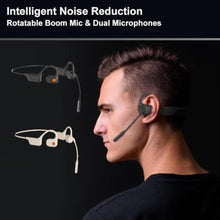 Load image into Gallery viewer, AYI Open Ear Air Conduction Bluetooth Headphone Dual Mic Rotatable Boom Mic Active Noise Cancellation IPX5 Waterproof Bluetooth 5.4 Pain-Free Design for Sports Work Outdoor Activities-DG Black, DGBlack_1656