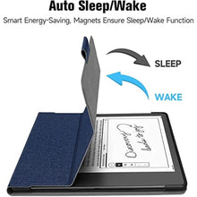 Load image into Gallery viewer, Ayotu Stand Case for Kindle Scribe 10.2 Inch (2024/2022 Released) - Auto Sleep/Wake, Premium Sturdy Fabric Cover with Pen Holder, Only for 10.2" Kindle Scribe, Blue, ABlue_8448