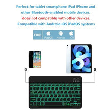 Load image into Gallery viewer, Backlit Bluetooth Keyboard Small Portable Wireless Keyboard Rechargeable Illuminated for Android Samsung Tablet Cell Phone Smartphone iPad A16 11th 10th Generation iPad Pro Air Mini iPhone (Black)_7084