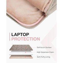 Load image into Gallery viewer, BAGSMART Laptop Case with Handle, Puffy Padded Laptop Bag Sleeve for Women, Portable MacBook Air/Pro Computer Case, 13-14 inch, Warm Gray, WarmGray_1585