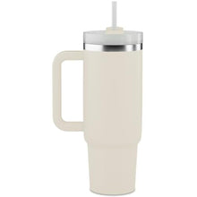 Load image into Gallery viewer, BAISHIDA 30 oz Tumbler with Handle and Straw, Insulated Tumblers with Lid and Straws 30oz Tumbler Reusable Vacuum, Stainless Steel Travel Mug Water Bottle Cup - cream_3234