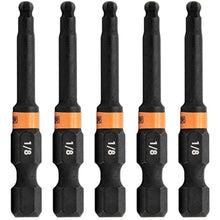 Load image into Gallery viewer, Ball-End Hex 1/8" Impact Driver Bit - Railer Allen Wrench Drill Hex Bits. 1/4 Quick Release S2 Steel 2 inch 1/8" Ball-End Hex Bits. (5 Pack)_1