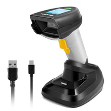 Load image into Gallery viewer, Barcode Scanner Wireless, QR Code Scanner Handheld Bar Code Scanners with Base 2 in 1 USB Wired Connection & 2.4G Wireless 1D&2D&PDF417 Data Matrix Automatic Barcode Reader, NSPT_1