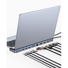 Load image into Gallery viewer, Baseus Laptop Docking Station, 4K Multitasking Docking Station with 2 HDMI+DP, PD, 3 USB-A, RJ45, Audio, TF/SD Card Reader, USB Hub Compatible for MacBook/Dell/HP/Surface/Lenovo, Silver_1