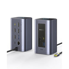Load image into Gallery viewer, Baseus Spacemate Nomos Air Docking Station 12-in-1 for Dual Monitor Windows, SpaceGray_1