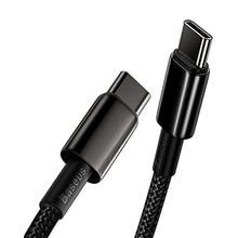 Load image into Gallery viewer, Baseus USB C Cable, 100W PD 5A QC 4.0 Fast Charging USB C to USB C Cable, Zinc Alloy Nylon Braided USB Type C Charger Cable for iPhone 16 15 Pro/Plus/Pro Max, MacBook, iPad Pro/Mini, Galaxy S24 S23+, TitaniumGold_1