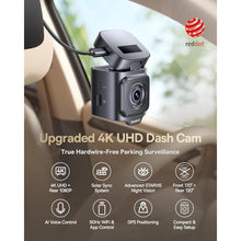 Load image into Gallery viewer, Baseus VD1 Pro Solar Dash Cam Front and Rear, 4K+1080P Dash Camera for Cars, Battery Powered Parking Mode, Starvis Night Vision, 32 GB Card Included, 5GHz WiFi, GPS, Wide Angle,Voice Control_55