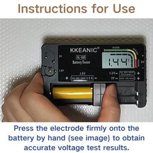 Load image into Gallery viewer, Battery Tester for AA AAA C D 9V & Case Household Batteries Battery Checker, black_729