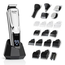 Load image into Gallery viewer, Beard Trimmer, 21 Piece Mens Grooming Kit for Beard & Mustache Trimming, Electric Shaver, Nose Hair Trimmer, Cordless Hair Clippers, Waterproof, Silver_1