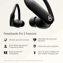 Load image into Gallery viewer, Beats Powerbeats Pro 2 - Wireless Noise Cancelling Workout Earbuds with Secure- Fit Earhooks, Up to 45-Hour Battery with Charging Case, Sweat & Water Resistant, Heart Rate Monitoring - Jet Black, JetBlack_7292