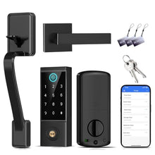 Load image into Gallery viewer, BEBASIA Heavy Duty Fingerprint Smart Door Lock for Front Door, APP Control Front Door Lock Sets, Auto Lock, Anti-Peeping Touchscreen Digital Keypad, Electronic Keyless Entry Deadbolt, Black_1