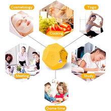 Load image into Gallery viewer, BEBESIRI Mini 12 Sided Cube Timer, 11 Preset Times Pomodoro Timer for Enhanced Productivity. Ideal for ADHD Management, Workout, Study & Kitchen Cooking. Easy to Use (Yellow)_6059