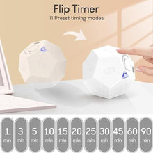 Load image into Gallery viewer, BEBESIRI Mini 12 Sided Cube Timer, 11 Preset Times Pomodoro Timer for Enhanced Productivity. Ideal for ADHD Management, Workout, Study & Kitchen Cooking. Easy to UseWhite_6025