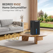 Load image into Gallery viewer, BEDRED Dehumidifier, 95OZ Dehumidifier for Home 1000 sq ft - Quiet with Auto Shut Off & Relaxing 7 Color Ambient Light, Ideal for Livingroom, Bedroom, Basement (Black)_1580