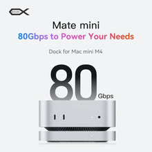 Load image into Gallery viewer, BEELINK EX Mate Mini-B 2TB for Mac mini M4 Dock, 80Gbps USB-C Aluminum Alloy Stand with M.2 PCIe SSD Slot (Pre-Installed 2TB NVMe, Expandable up to 8TB, 2.5G LAN, USB-A 3.0, SD4.0, Silver), FrostSilver_319