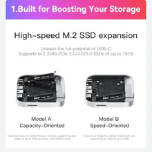 Load image into Gallery viewer, BEELINK EX Mate Mini-B 2TB for Mac mini M4 Dock, 80Gbps USB-C Aluminum Alloy Stand with M.2 PCIe SSD Slot (Pre-Installed 2TB NVMe, Expandable up to 8TB, 2.5G LAN, USB-A 3.0, SD4.0, Silver), FrostSilver_321