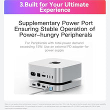 Load image into Gallery viewer, BEELINK EX Mate Mini-B 2TB for Mac mini M4 Dock, 80Gbps USB-C Aluminum Alloy Stand with M.2 PCIe SSD Slot (Pre-Installed 2TB NVMe, Expandable up to 8TB, 2.5G LAN, USB-A 3.0, SD4.0, Silver), FrostSilver_322