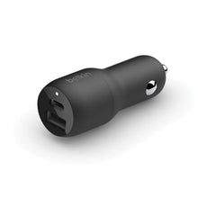 Load image into Gallery viewer, Belkin 37-Watt Dual USB Car Charger - Power Delivery 25W USB-C Port & 12W USB-A Port for PPS Charging Apple iPhone, Samsung Galaxy, AirPods, & More, Black_1