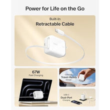 Load image into Gallery viewer, Belkin 67W GaN USB C Retractable Charger Block Fast Charging for Travel, White_210