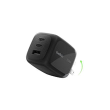 Load image into Gallery viewer, Belkin 70W 3-Port GaN USB C Charger Block, Fast Charging, Black_1