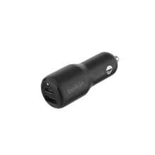 Load image into Gallery viewer, Belkin BoostCharge 42W Dual Port Fast Car Charger, USB-C & USB-A, Black_1