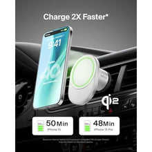 Load image into Gallery viewer, Belkin BoostCharge Pro Magnetic Wireless Car Charger with Qi2 15W, MagSafe-compatible magnetic car vent phone mount for iPhone 16, 15, 14, 13, 12 Series, 5ft /1.5m USB-C to USB-C cable included - Grey_3