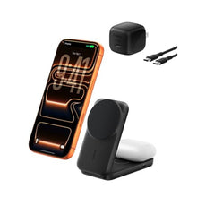 Load image into Gallery viewer, Belkin MagSafe Charger Compatible, 2-in-1 Charging Station, Qi2.2 25W Magnetic Wireless Charger Dock, Foldable Stand, with 5W USB-C Port, for iPhone 17/16/15, Pixel 10, AirPods (45W Adapter Included)_1