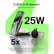 Load image into Gallery viewer, Belkin MagSafe Charger Compatible, 2-in-1 Charging Station, Qi2.2 25W Magnetic Wireless Charger Dock, Foldable Stand, with 5W USB-C Port, for iPhone 17/16/15, Pixel 10, AirPods (45W Adapter Included)_2482