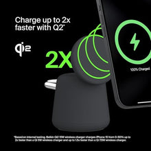 Load image into Gallery viewer, Belkin Qi2 15W Wireless Charging Dock, 2 in 1 Fast iPhone Charger, Black_157