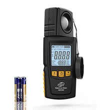 Load image into Gallery viewer, Benetech Digital Illuminance Light Meter Handheld, Lumen Meter Range up to 200,000Lux, 180 Rotated Sensor for Garden Indoor Plants, Photography, Black_1