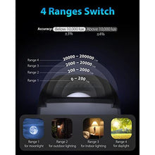 Load image into Gallery viewer, Benetech Digital Illuminance Light Meter Handheld, Lumen Meter Range up to 200,000Lux, 180 Rotated Sensor for Garden Indoor Plants, Photography, Black_1023