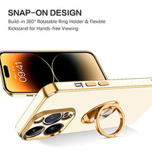 Load image into Gallery viewer, BENTOBEN for iPhone 14 Pro Max Case, Slim Lightweight 360 Ring Holder Kickstand Support Car Mount Shockproof Women Men Non-Slip Protective Case for iPhone 14 Pro Max 6.7", White, CWhite_8168