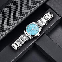 Load image into Gallery viewer, BENYAR Classic Men's Automatic Mechanical Watch Stainless Steel Strap Waterproof Luminous Simple Business Sports Wristwatch, LIGHTBLUE_1414