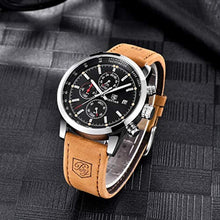 Load image into Gallery viewer, BENYAR Waterproof Quartz Men Watch, Fashionable Chronograph Analog Water-Resistant Business Brown Leather Watches_3078