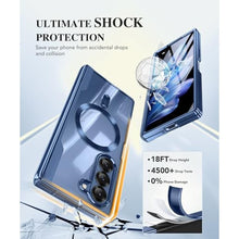 Load image into Gallery viewer, BERFY for Galaxy Z Fold 7 Case, Compatible with Magsafe, Built-in Screen Protector & Hinge Protection, Clear Plating Design Full-Body Slim Shockproof Protective Phone Case for Samsung Z Fold 7, Blue_2090