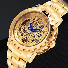 Load image into Gallery viewer, BERNY Gold Watches for Men Automatic Mechanical Wristwatch Skeleton Luxury Dress Mens Watch Exhibition Back Cover Luminous Hour Marker 5ATM Waterproof, Full Gold, FullGold_1712