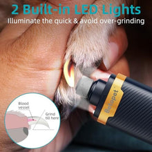 Load image into Gallery viewer, BETOPET Upgraded Dog Nail Grinder Quiet - 3-Speed Professional Dog Nail Trimmers with 2 LED Lights for Large Medium Small Dogs/Cats, Electric Pet Nail Grinder for Dogs with Dust Cap, DarkBlue_574