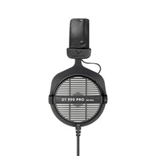 Load image into Gallery viewer, beyerdynamic DT 990 PRO, 250 Ohm, Open Back, Over Ear, Wired Headphones, 3m Coiled Cable, Black with Grey Velour Ear Pads, Gray_8569